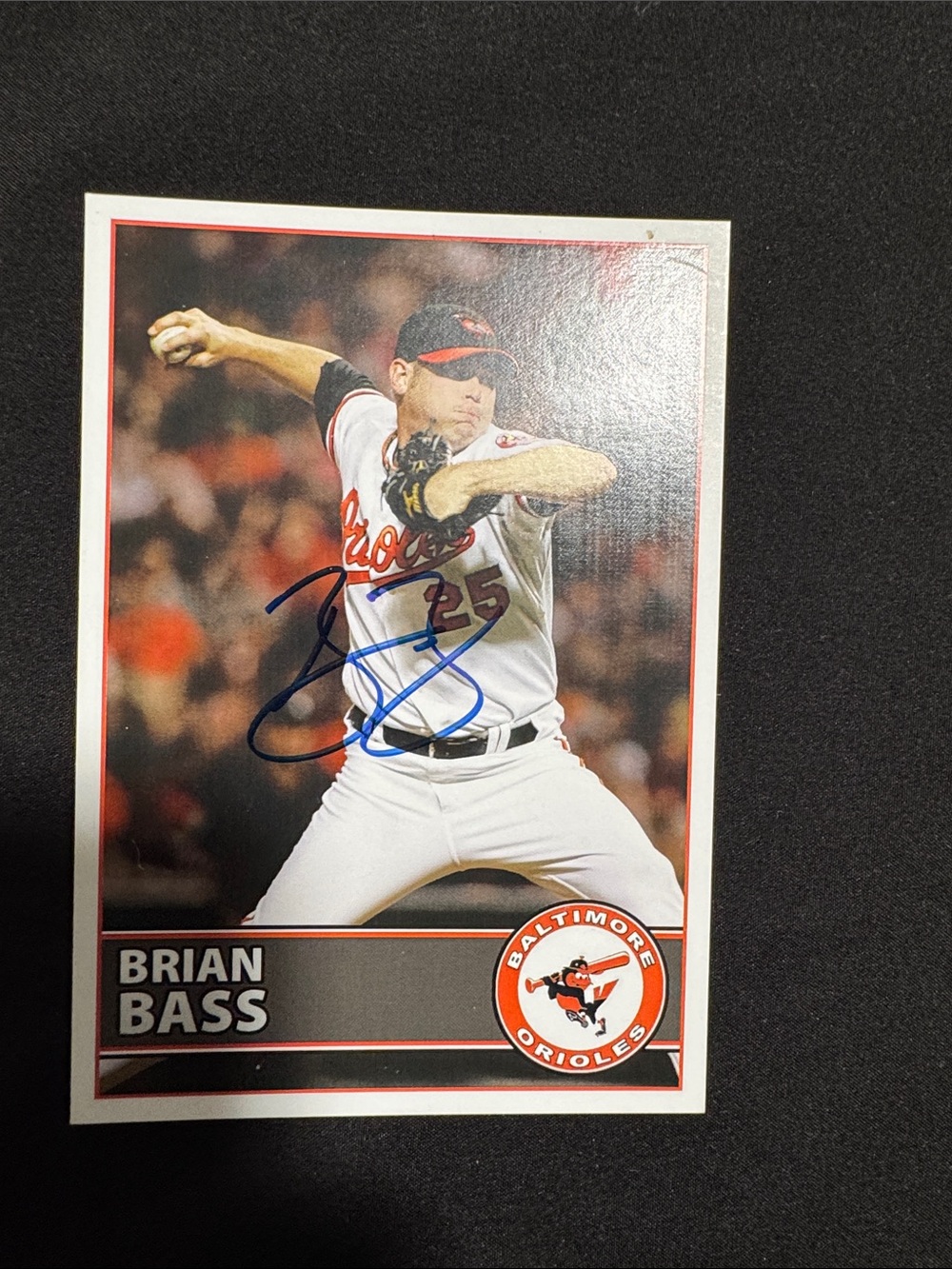 Baltimore Orioles Brian Bass Signed Card - White/Black mlb